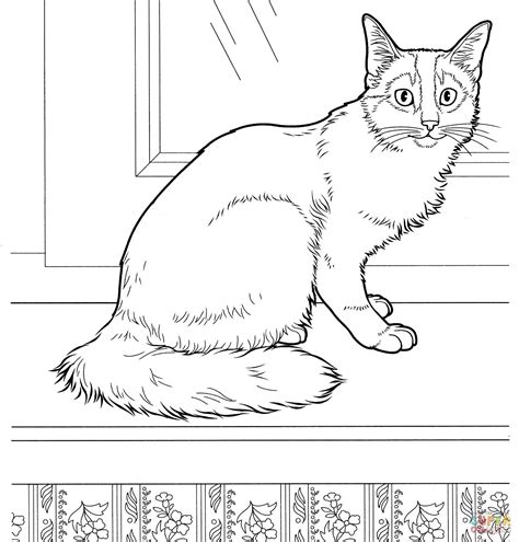 Calico Cat Coloring Page