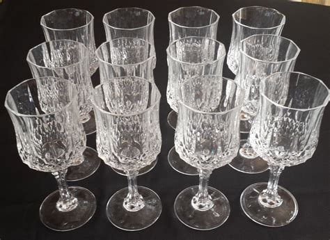 Vintage Elegant Lead Crystal Wine Glasses 12 Total 1980 D274 3 Etsy