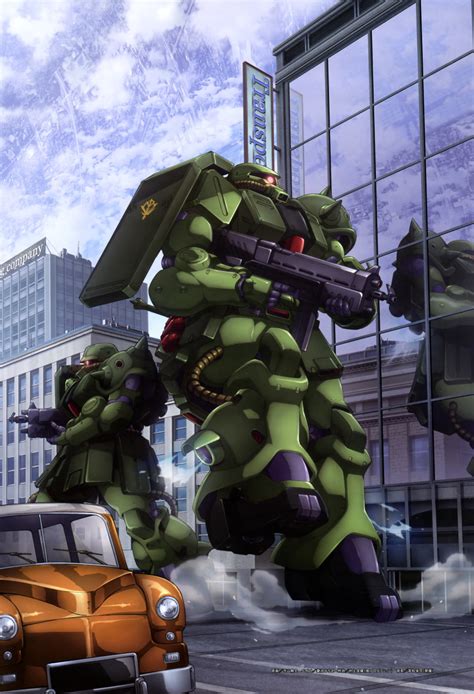 Zaku Zaku Ii Zaku Ii Fz Kai Gundam Gundam 0080 Absurdres Highres