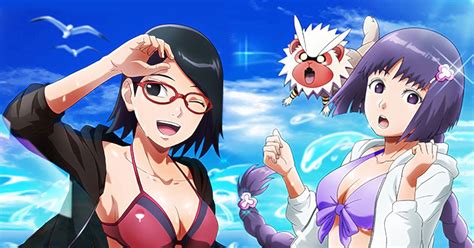 Boruto Sumire Kakei Sarada Uchiha Boruto Girls Swimsuit Upscale Pixiv