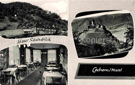 Gilgen und strobl, auf einer kleinen auhöhe mit traumhaften blick auf st. AK / Ansichtskarte Cochem Mosel Haus Schoenblick Burg ...