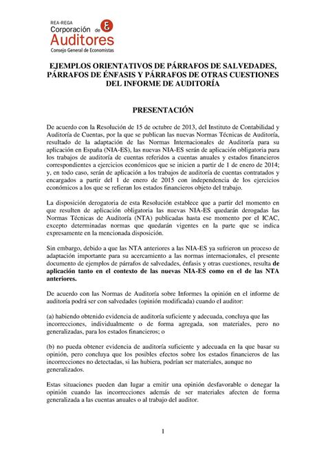 Pueblo Guau Trascendencia Informe Auditoria Salvedades Nuestra Agencia