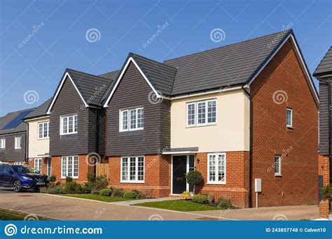Row Of Detached New Build Homes Uk Editorial Stock Photo Image Of