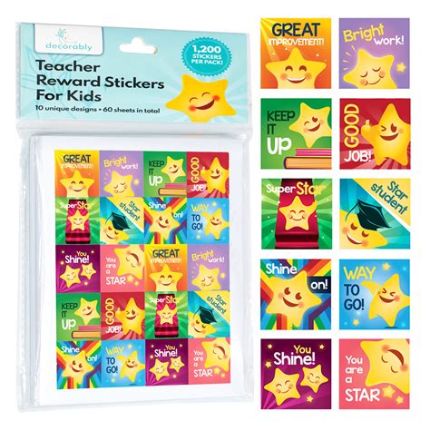 Buy Decorably 1200 Teacher Stickers For Students 60 Sheets Good Job
