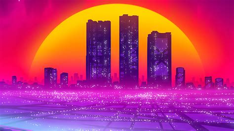 2560x1440 Buildings Fall Synthwave 1440p Resolution Hd 4k Wallpapers