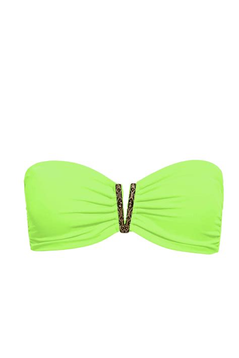 Phax Neon Groene V Bandeau Bikini Top