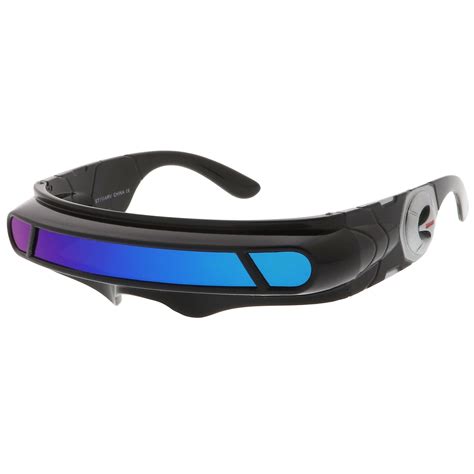 Futuristic Mono Cyclops Mirrored Lens Wrap Shield Sunglasses C024 Zerouv