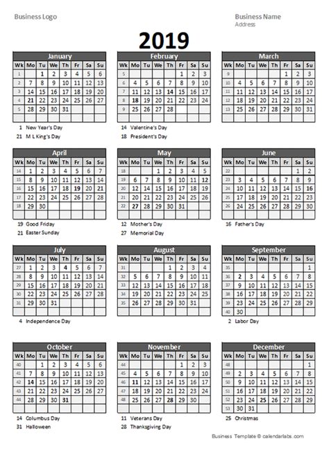 Weekly Calendar By Week Number