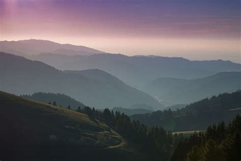 Black Forest Forest Hills Mountains Nature Sunrise Sunset Valley