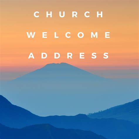 Church Welcome Speech