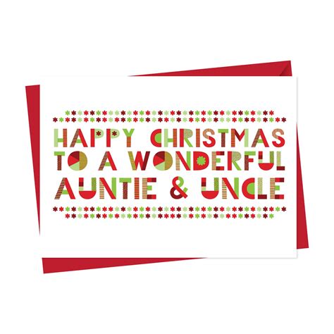 Wonderful Auntie And Uncle Christmas Card Aisforalphabet
