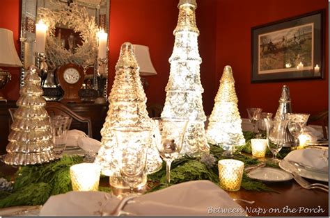 A Mercury Glass Christmas Tree Table Setting Tablescape