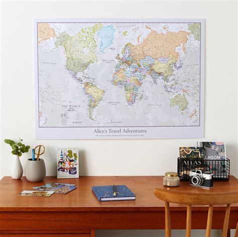 Laminated Map Of The World Maps International Blog