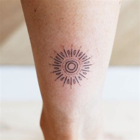 Handpoked Sunburst On The Back Of Ankle These Are Always So Fun I Am