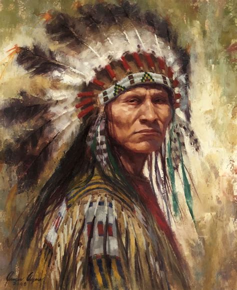 James Ayers Oil Painting Face Of Defiance Lakota Is A Depiction Of