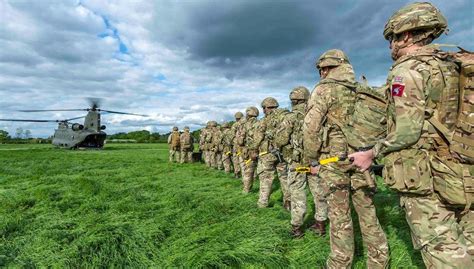 British Army Airborne Troops Take Part In Exercise Black Flight
