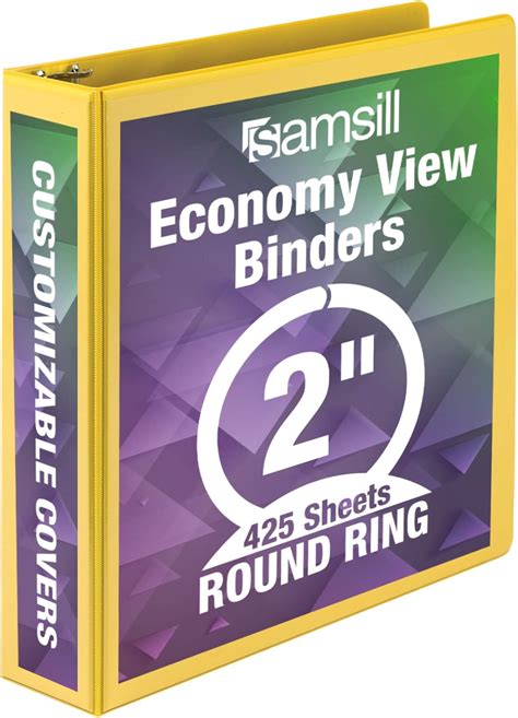 Samsill Economy 3 Ring Binder Organizer 2 Inch Round Ring Binder