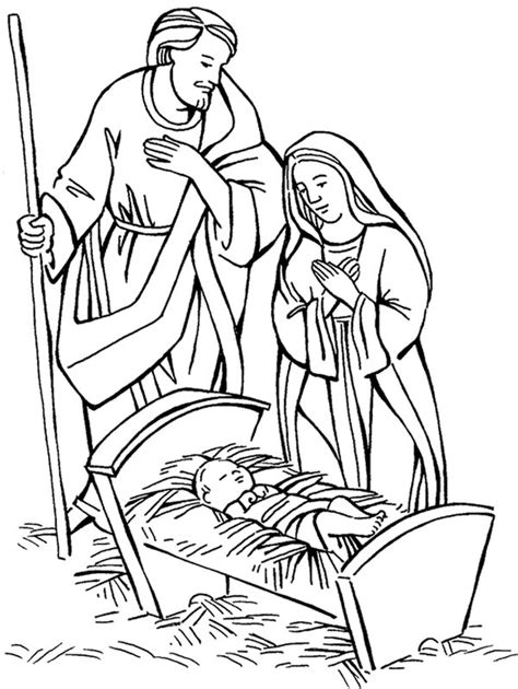 Nativity coloring pages can also include a variety of animals, including lambs, donkeys, and cows or oxen. Nativity Jesus Born Scene Coloring Page : Color Luna