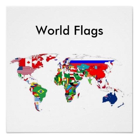 World Flags Poster Flags Of The World Map Poster World