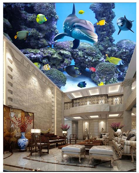 Custom Photo Wallpaper 3d Ceiling Murals Underwater World