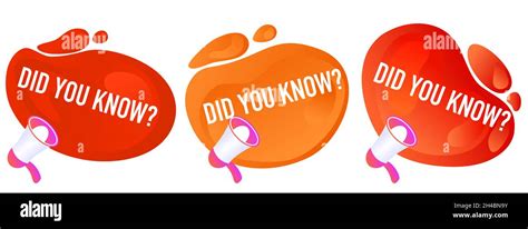 Did You Know Speech Bubbles Set Fun Fact Information Web Banner