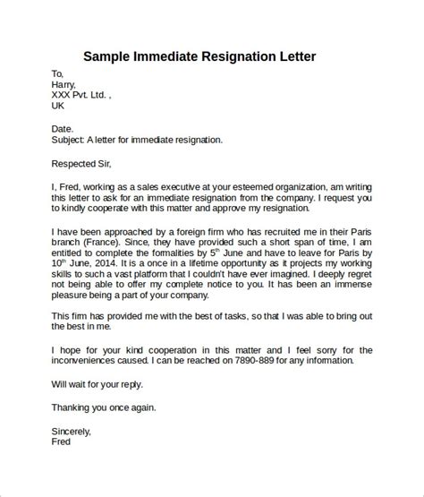 The following are different letters of resignation for different circumstances: Sample Resignation Letter Short Notice - 6+ Free Documents ...