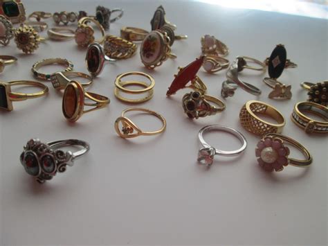 Large Lot Vintage Avon Jewelry Costume Rings Over 40 Pieces