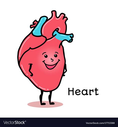 Cute And Funny Human Heart Character Royalty Free Vector