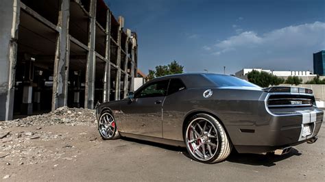 Gray Coupe Dodge Challenger Dodge Ruin Vehicle Hd Wallpaper