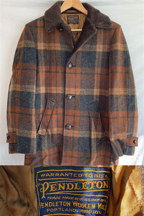 Vintage 1950 S Mens Pendleton Wool Jacket Coat Brown Rust Etsy Capsule Wardrobe Women Wool