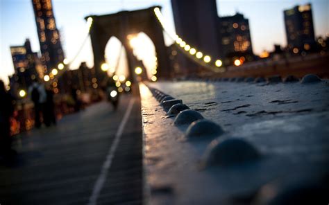 Manhattan New York Bridge Bokeh Sunset Sunrise Lights Macro Reflection