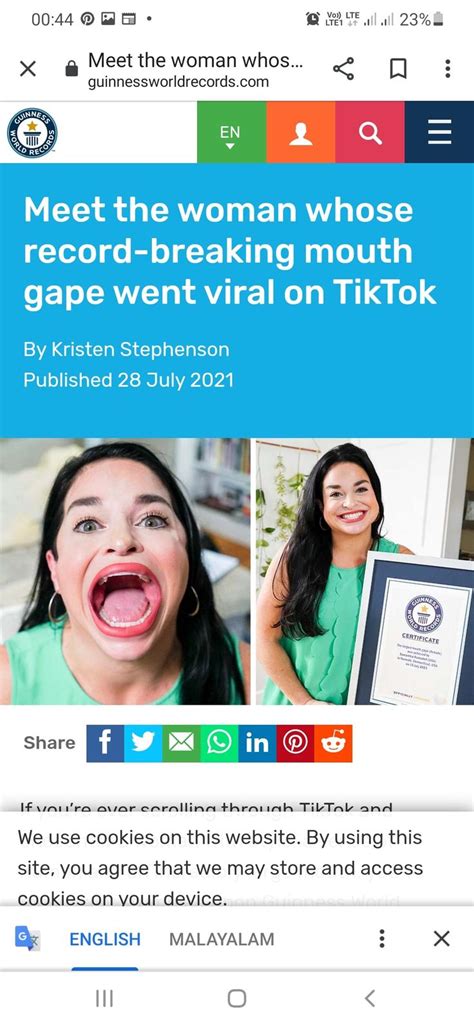 meet the woman whose record breaking mouth gape went viral on tiktok guiness world records