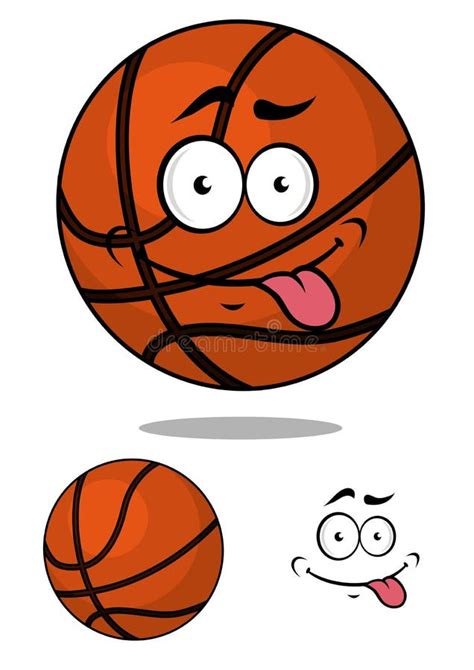 Cartoon Basketball Ball Character With Happy Stock Vector