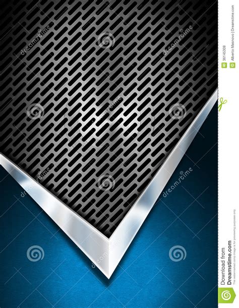 Blue And Metal Background With Grid Stock Illustration