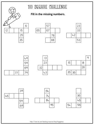 100 Square Number Activities Over 20 Worksheets Teaching Resources