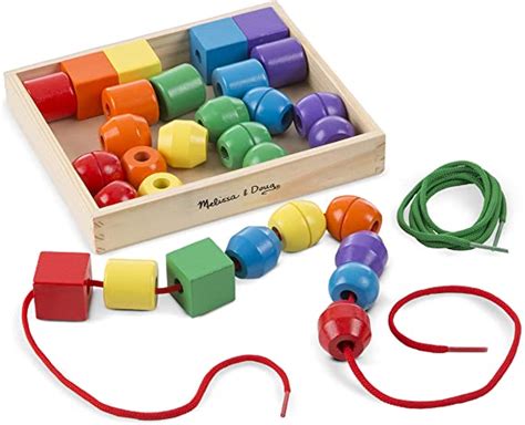 Melissa And Doug Primary Lacing Beads Educational Toy With 30 Wooden
