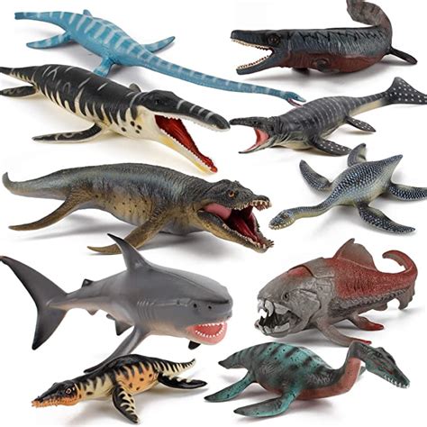 Fantarea 10 Pcs Prehistoric Ocean Sea Marine Dinosaur Animal Model