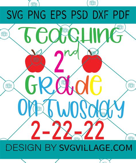Teaching 2nd Grade On Twosday Svg February 22 Svg Funny Date Svg