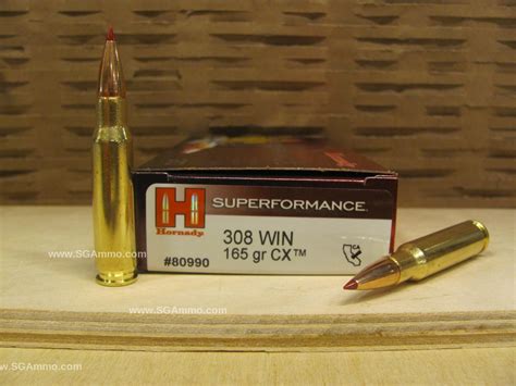 200 Round Case 308 Winchester 165 Grain Cx Hornady Superformance Ammo
