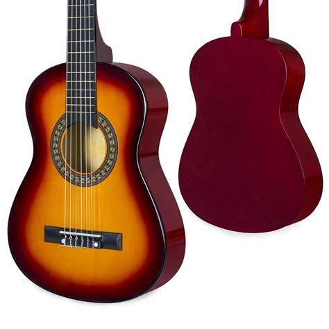 Classical 30in Kids Acoustic Guitar Beginners Set Bundle Brown New