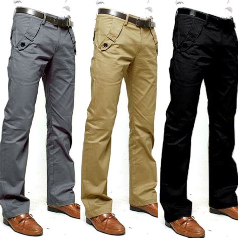 Leisure Pocket Work Trousers Formal Dress Pants Men Casual Slim Fit