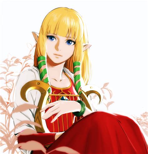 Safebooru 1girl Bangs Blonde Hair Blue Eyes Blunt Bangs Long Hair Pointy Ears Princess Zelda