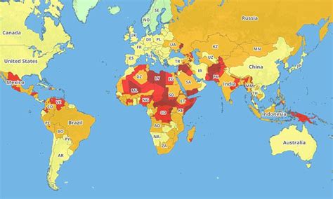 The Worlds Most Dangerous Countries Mapped Daily Mail Online
