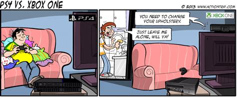 Ps4 Vs Xbox One Xbox One Actiontrip Ps4 Console Comics