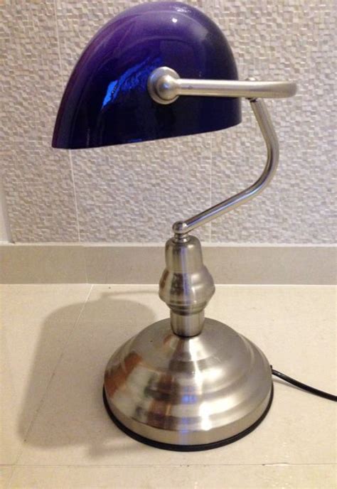 Get the best deals on bankers lamp. Silver coloured Notary / Bankers Lamp with blue - purple ...