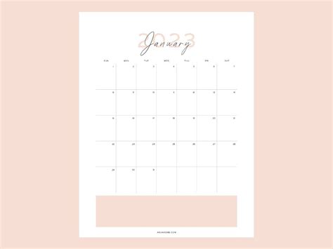 Cute January Calendar Printable 2023 Anjahome
