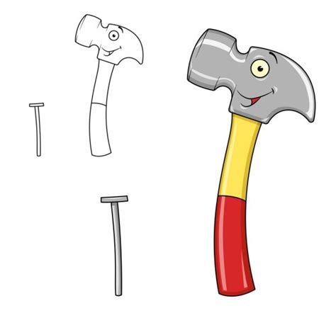 Cartoon Hammer And Nail — Stock Vector © Vitasunny 64663545
