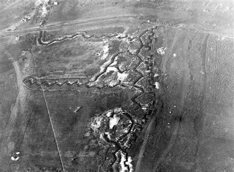 In This Aerial Photo A Portion Of An Old Reserve Trench Is Visible