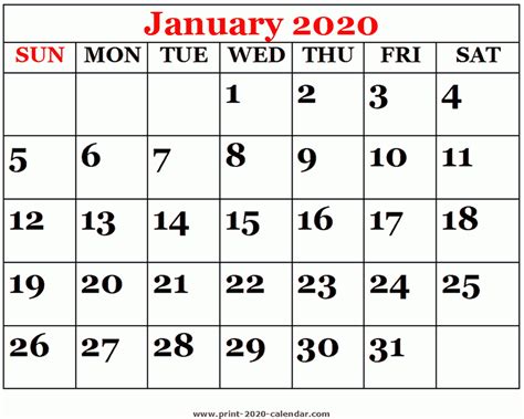 Catch Calendar 2020 Big Numbers Calendar Printables Free Blank