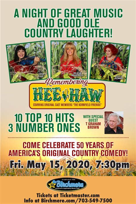 Rescheduled For Jan 10 2021 Remembering Hee Haw